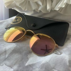 Ray-Ban Round Gold Frame Sunglasses